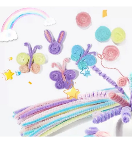 Limpia Pipas Manualidades Motricidad Fina Color Pastel Niños