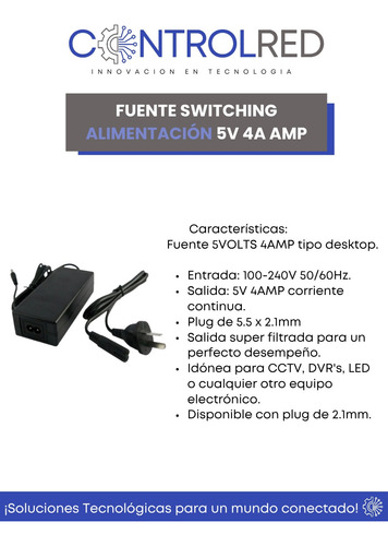 Fuente Switching Alimentación 5v 4a Amp Cámara Cctv Tira Led