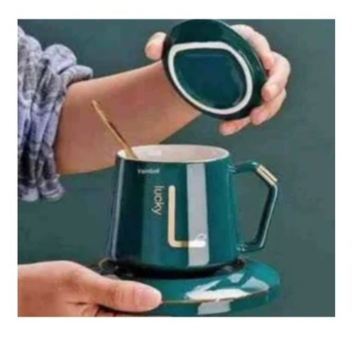 Imagen 4 de 10 de Calentador Eléctrico De Vidrio Templado Taza + Cuchara + Pad