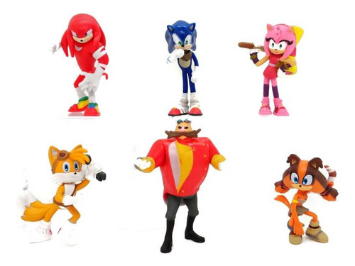 Sonic The Hedgehog Knuckles Colección X 6 Figuras En Bolsa