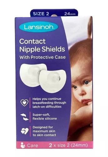 Lansinoh Protectores de pezón de contacto para lactancia materna, 2  protectores de pezón (0.787 in) y estuche