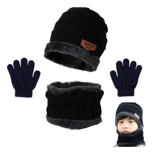 Conjunto De Gorro, Bufanda Y Guantes De Invierno Para Niños,