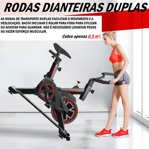 Bicicleta Spinning Ergométrica Roda Inércia Carga 150kg