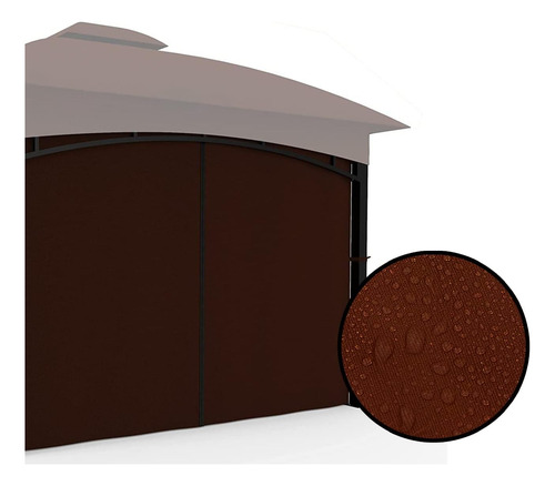 Cortinas Gazebo Universales 4 Paneles 10x13ft Café