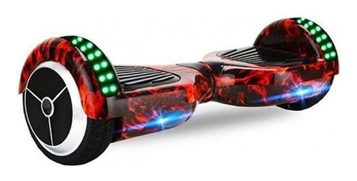 Hoverboard Skate Elétrico 6.5 Vermelho Fogo Led Bluetooth