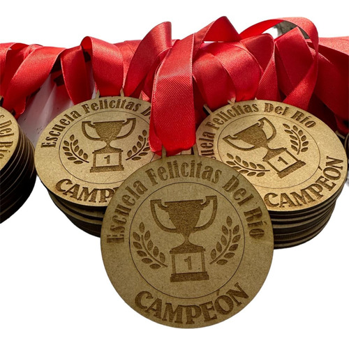 15 Medallas Mdf Grabadas Láser Personalizadas