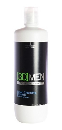 Schwarzkopf 3d Men Shampoo Deep Cleasing Pelo Graso 1000 Ml