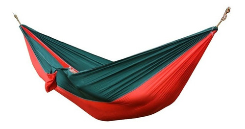 Rede Acampamento Nylon Paraqueda 270x140cm / Vermelho Verde