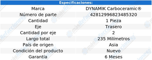 1 Sensor Para Balatas Trasero Ml320 V6 3.2l 98 Al 05 Dynamik