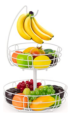 Bextsrack 2 Tier Fruit Basket Bowl Con Colgante De L7gxc