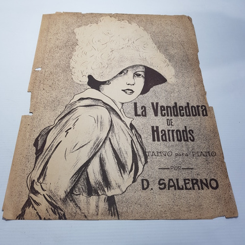 Antigua Partitura Tango Vendedora Harrods Salerno Mag 60566