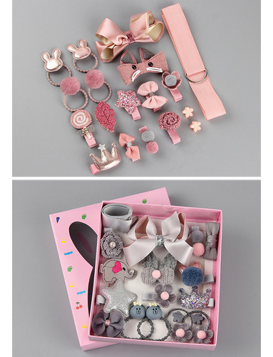 Set De 18 Accesorios Para El Cabello De Niña: Pinzas, Corbat