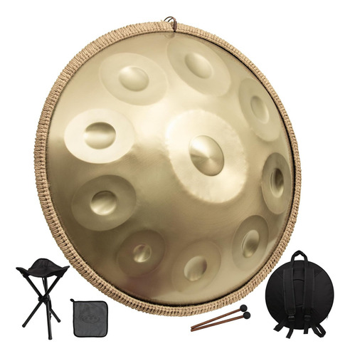 Yamaer Handpan Tambor De Mano 10 Notas 56cm Color Oro