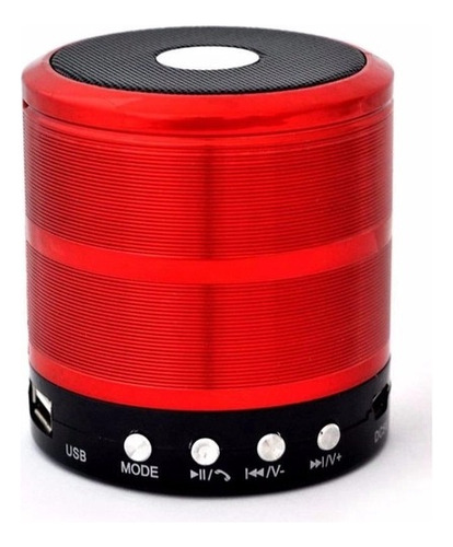 Caixinha De Som Bluetooth Sem Fio Portátil Radio Fm Cor Vermelho 110v/220v