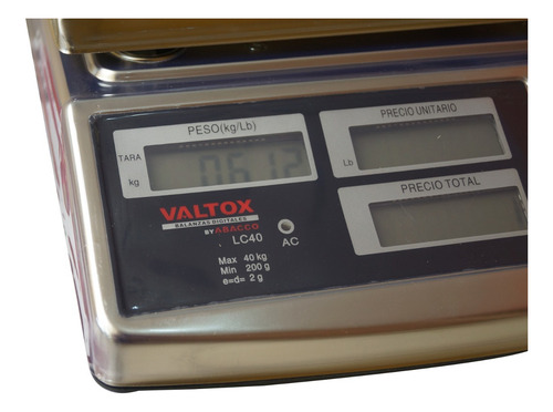 Balanza Electrónica Digital De 40kg Valtox Lc40 Acero Inoxid