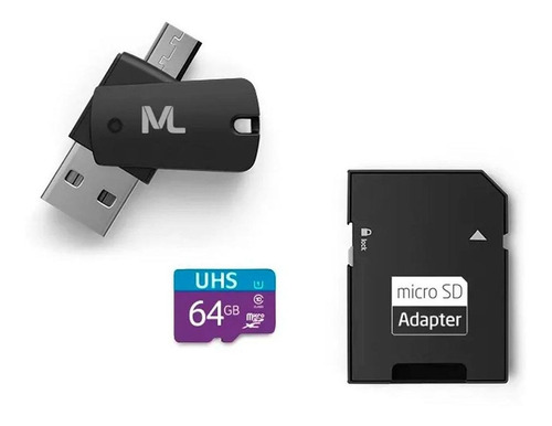 Tarjeta de memoria Multilaser MC152 con adaptador SD 64GB