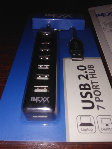 Imagen 2 de 3 de Hub Portátil Multiplicador A 7 Puertos Usb 2.0 Imexx