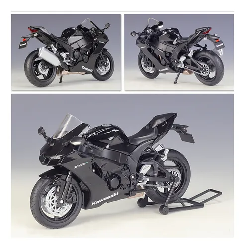 2021 Kawasaki Ninja Zx-10r Negro Miniatura Metal Moto 1/12