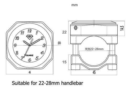 De Reloj Bicicleta Motocicleta Con Esfera Luminosa Manillar