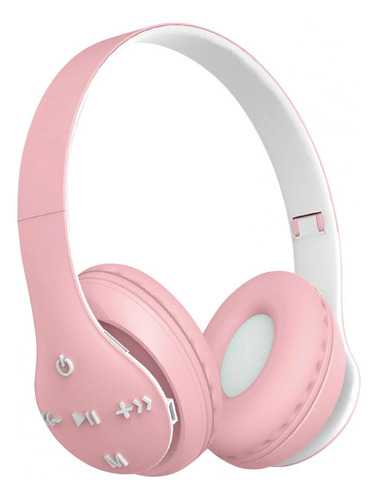 Fone De Ouvido Sem Fio On-ear Bluetooth Dobrável - Pink