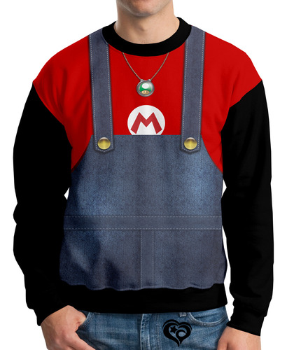 Moletom Super Mario Bros Adulto Masculino Blusa Casaco