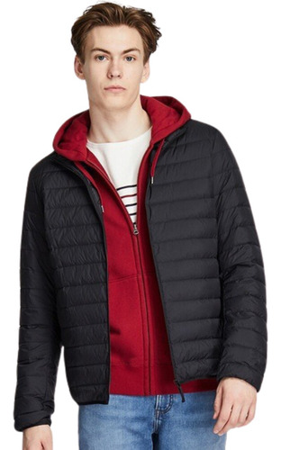 Campera Uniqlo Original Hombre Negro Sin Capucha