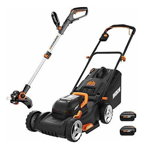 Worx Wg911 20v Power Share Lawn Mower And Grass Trimm