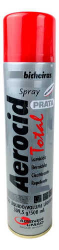 Aerocid Total Spray Prata - 500ml Mata Bicheira 