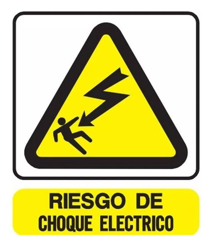 Cartel Riesgo De Choque Eléctrico 40x45 Cm Seguridad 