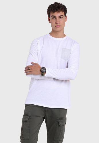 Imagen 2 de 5 de Polera Manga Larga Hombre Soviet Spo2733bl