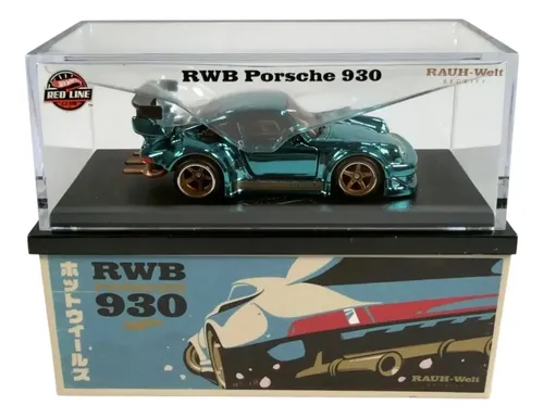 ミニカー Hot Wheels RLC RWB Porsche 930 Hot Wheels Rlc Rwb Porsche 930 com acrílico 1/64 azul