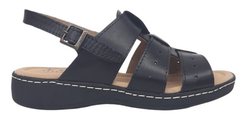 Sandalias Cuero Negro Mujer 36 Al 41