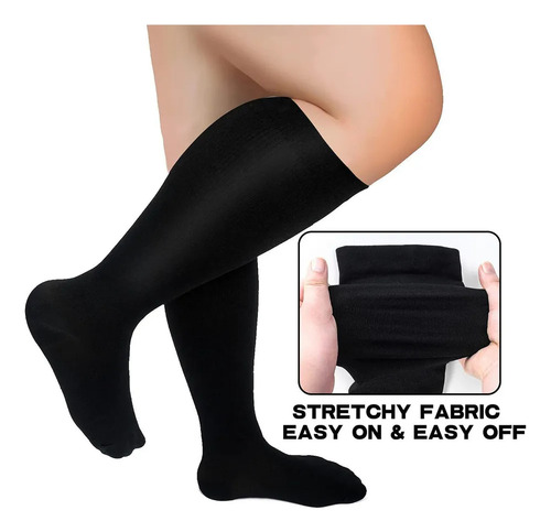 Calcetines De Compresión De Nailon Para Pantorrillas Anchas