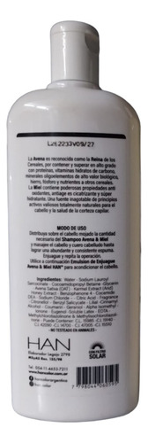 Combo X2 Shampoo Silver - Avena + Desenredante Han