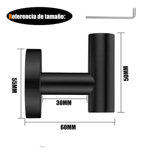 4pcs Acero Inoxidable Gancho Para Pared,7cdxd 304 Ganchos Para Percheros Y Toalla,accesorios De Baño Set,para Dormitorio,cocina,sala De Estar,garaje,aseo Ganchos De Pared,el Baño O La Oficina,negro