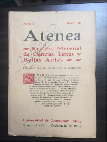 Revista Atenea Número 10 Diciembre 1928