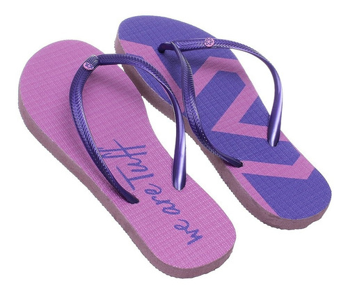 Chinelo Feminino Lilás Estampado Tuff 28132