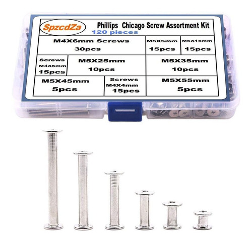 Tornillos De Encuadernación Spzcdza, M5, 120 Piezas