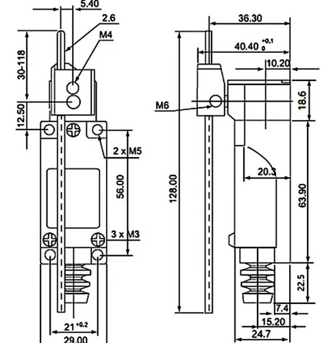 Chave Fim De Curso Me-8107 Com Haste Regulável Na+nf Metal