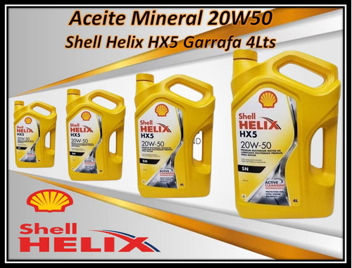 Aceite Mineral 20w50  Shell Helix Hx5 Garrafa 4lts
