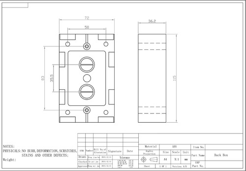 Imagen 5 de 6 de Caja Plástica Tamaño Estándar Tapa Ciega Plastico Alt-947