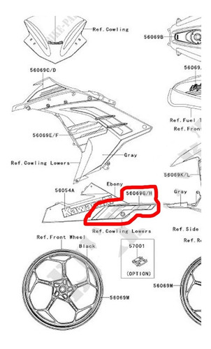 Calco Inferior Cacha Kawasaki Ninja 300 13 56069-2689