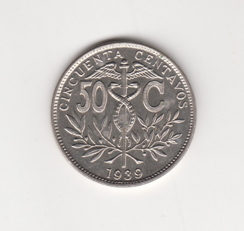 Moneda Bolivia 50 Centavos 1939 (c85)