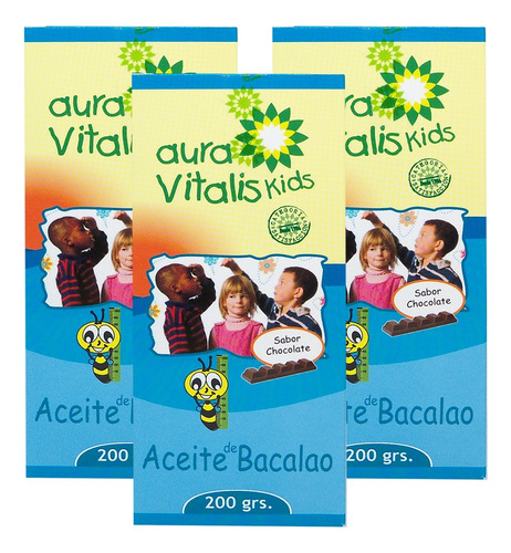 3 X Jarabe Aceite Higado Bacalao Niños Omega 3 Vitamina A+d