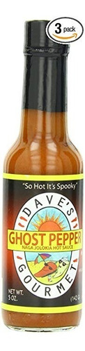 Gourmet Ghost Pepper Sauce Naga Jolokia Caliente De Dave, 3 