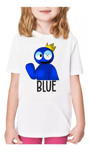 Camisa Camiseta Azul Babão Rainbow Friends Game Infantil