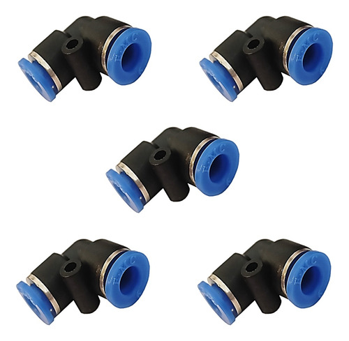 Conector Rapido Codo 90° 4mm Manguera - Maguera 5 Pzs