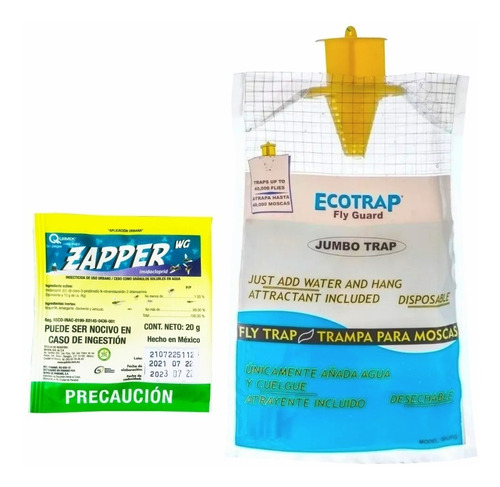 Trampa Para Moscas Ecotrap Jumbo + Zapper Mosquicida Wg 20gr