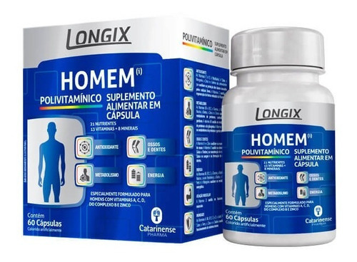 Longix Homem Polivitaminico C/60 Caps Sabor Without flavor