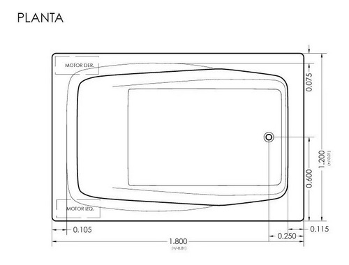 Imagen 4 de 10 de Bañera Hidromasaje Jacuzzi Acrilico 180 X 120 8 Jets Premium